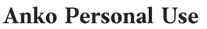 Anko Personal Use.otf字体下载