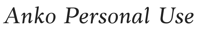 Anko Personal Use.otf字体下载