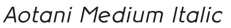Aotani Medium Italic.otf字体下载
